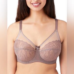 Wacoal Retro Chic Full Figure Underwire Bra Size 42D Cappucino